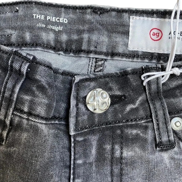 AG Adriano Goldschmied The Pieced Slim Straight Jeans Girls 10 NWT Iron Grey - Picture 6 of 14